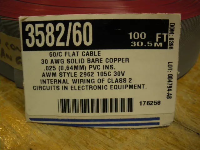 60 câble ruban conducteur (10 pieds de longueur) 30 AWG cuivre massif nu 3582/60 3