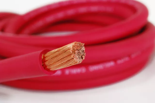 WELDING CABLE 1 AWG RED 30' FT BATTERY LEADS USA NEW Gauge Copper Solar 2