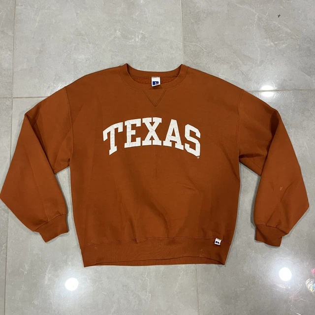 VINTAGE 90S RUSSELL Athletic Burnt Orange Crewneck Sweatshirt Adult