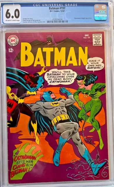 =Batman=#197 Cgc 6.0 Fn 1967 Early Batgirl Appearance Catwoman App Key Comic 🔑