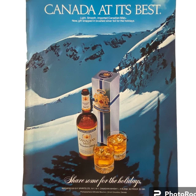 Canadian Mist Print Advertisement December 1982 Original Vintage 8 x 11