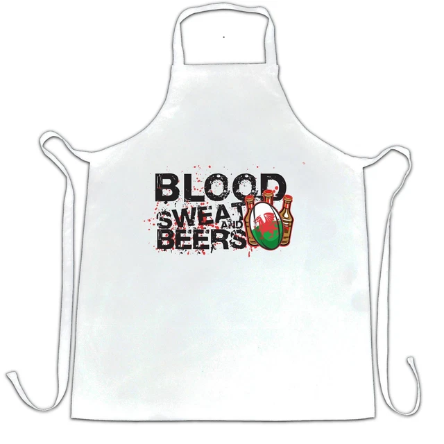 Wales Rugby Supporters Chef's Apron Blood, Sweat And Beers Six Nations Sports