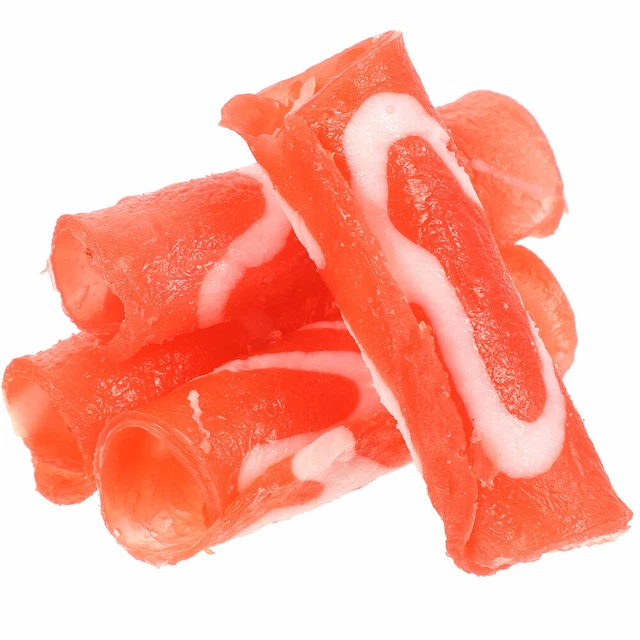 4 piezas Rollo de carne de simulación modelo de comida cordero artificial realista niño