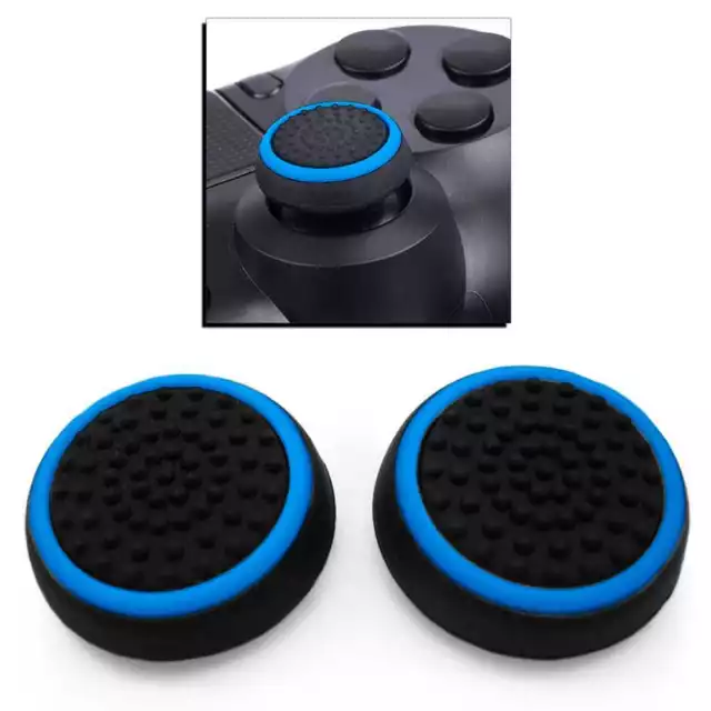 2x Cubierta de Goma Fundas Gomas Compatible con Mando PS4/Slim/Pro/FAT Azul