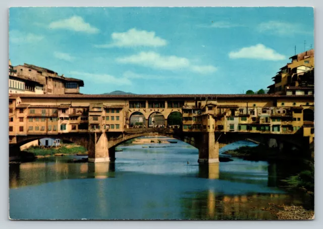 Florence Old Bridge in Italy 4x6" Vintage Postcard 0436