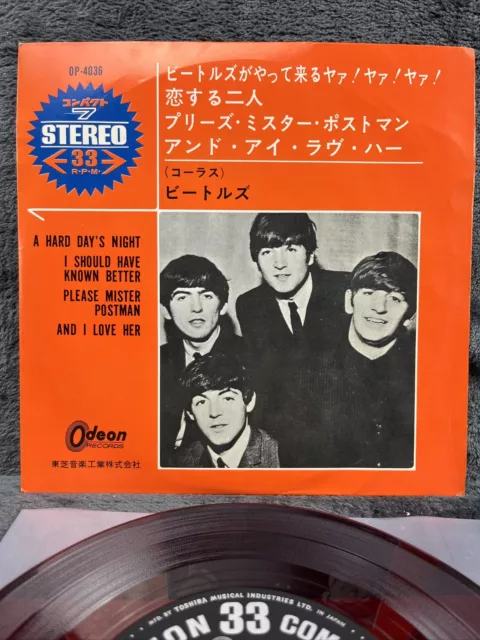 The Beatles – A Hard Day's Night | 1965 Japan Pressung 7" EP Red Vinyl Rock