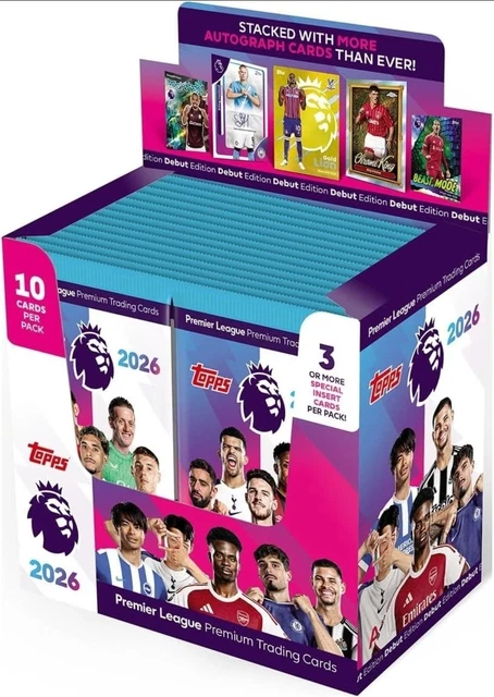 Topps Premier League 2026 Édition Début Super Tin #1 - 50 Cartes + 3 Cartes Hall Of Fame Exclusives