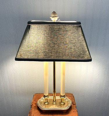 Vintage Bouillotte Brass Table Lamp & shade