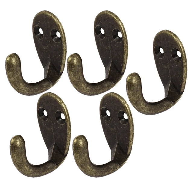 Clothes Hat Coat Robe Hanging Metal Single Hook Wall Door Hangers 5pcs