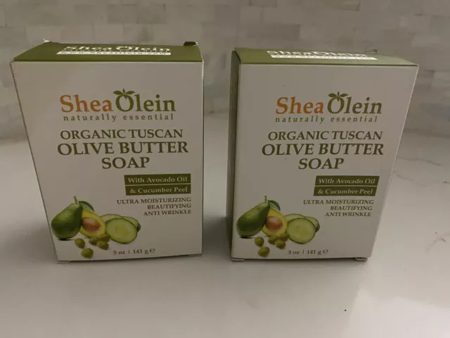 Shea Olein Organic Tuscan Olive Butter Soap Antiwrinkle Set of 2
