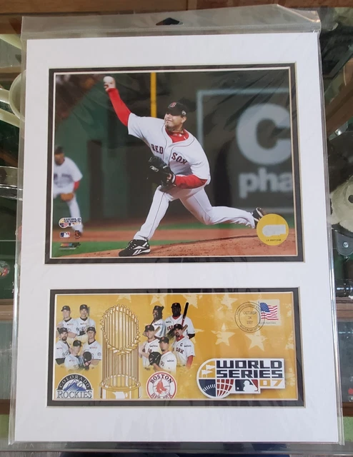 JOSH BECKETT 2007 World Series Boston Red Sox USPS Catchet Cover Matted