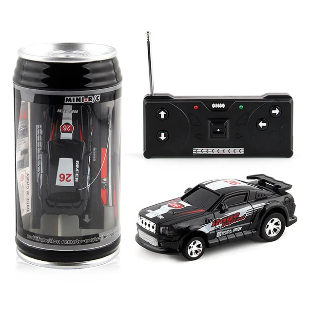 COKE CAN MINI Cans RC Car with Roadblocks Plastic Micro Racing Car for
