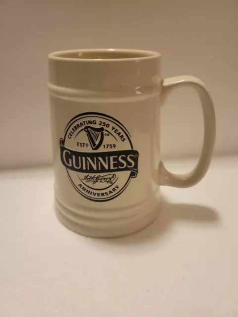 Guinness Stein Embossed Tankard Anniversary Beer Mug Bar Glass Cup Harp 250 year