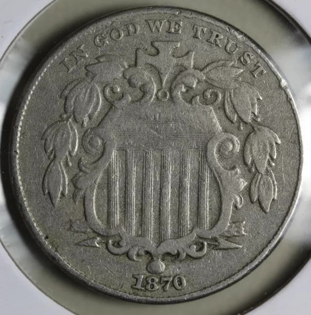 1870 Shield Nickel VF ***RARE BETTER DATE SHIELD NICKEL***