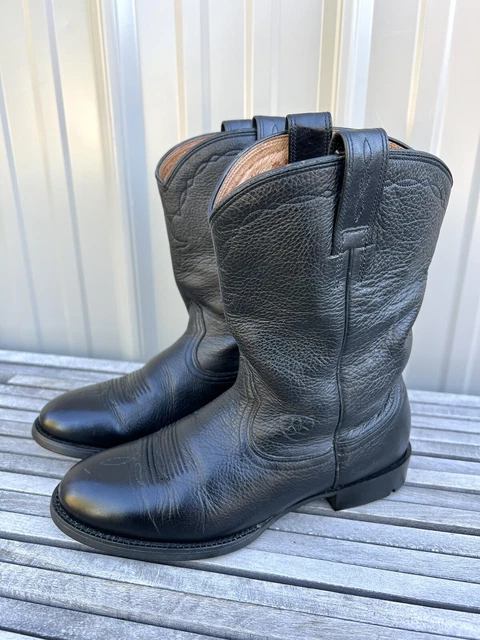 Ariat Heritage Roper Western Boots Black Leather Cowgirl 14501 Womens 7.5 C Wide