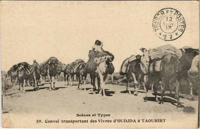 CPA AK MOROCCO OUDJDA Convoy transposing Food from OUDJDA to TAOURIRT (31194)