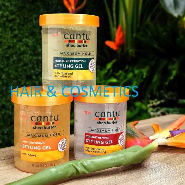Cantu Shea Butter Styling Hair Gel FLEXIBLE Hold 524gm-No Alcohol-FAST UK Post!
