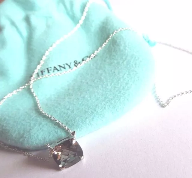 Tiffany & Co. 925 sterling silver & smokey quatrz Sparkler pendant necklace