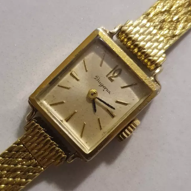 Orologio Meccanico DUGENA Donna Vintage '50 Ladies Micro Chocolate Golden Watch!