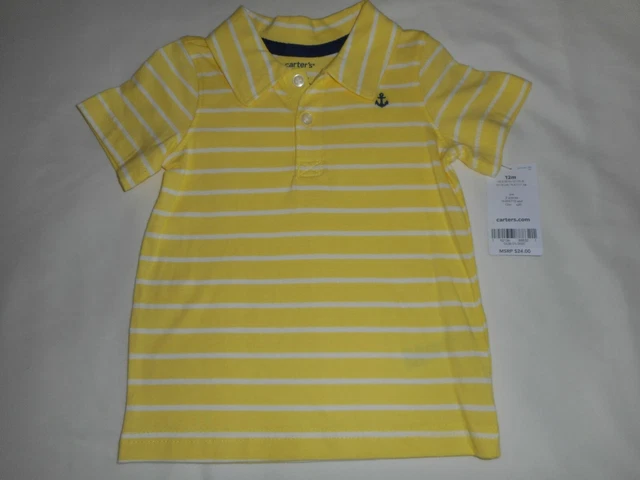 Carters 2-Piece Striped Polo And Whale Short Set -Baby Infant Boy Size 12 Months 2