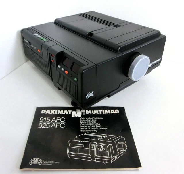 Proyector de diapositivas Braun Multimag 915 AFC con manual de instrucciones comprobado