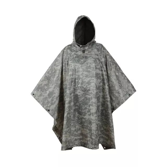 USGI Industries Military Style Poncho Multi Use Rip Stop Camouflage Rain Poncho