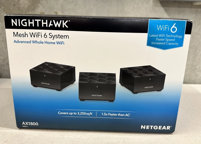 *ex display* NETGEAR 3 Pack Nighthawk MK63 AX1800 WiFi 6 Mesh System Dual Band