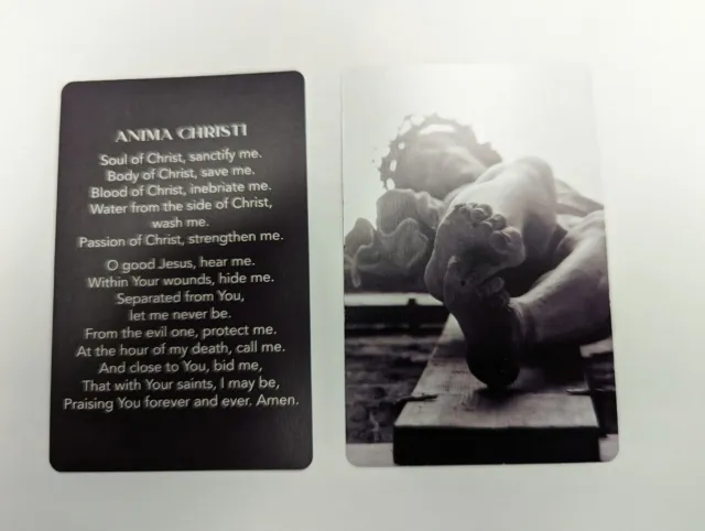 ANIMA CHRISTI Soul of Christ (Lot of 2 Laminated Catholic Christian prayer cards