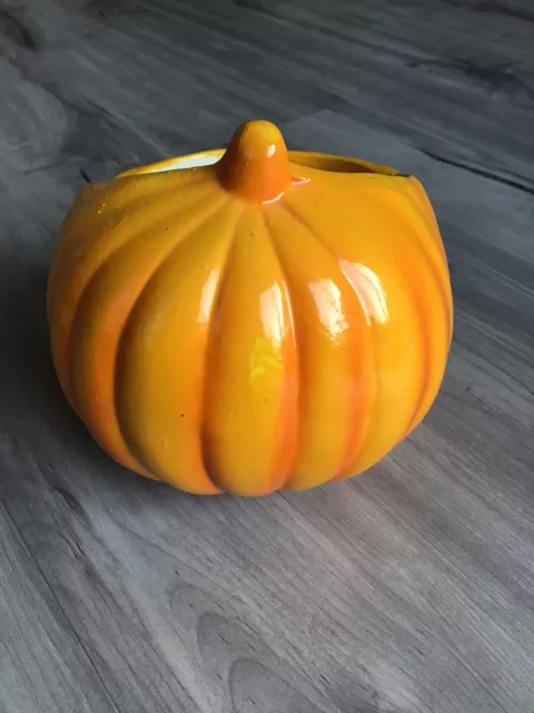 Holland Floral Pumpkin Planter Fall Autumn Granny Decor 1987 Vintage Halloween
