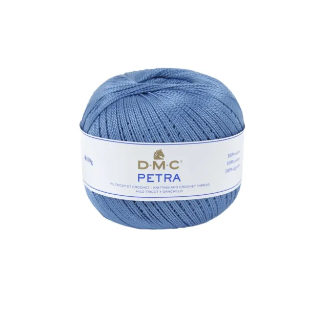 DMC gomitolo di Filo Petra 100% Cotone Colore Blu Misura 5