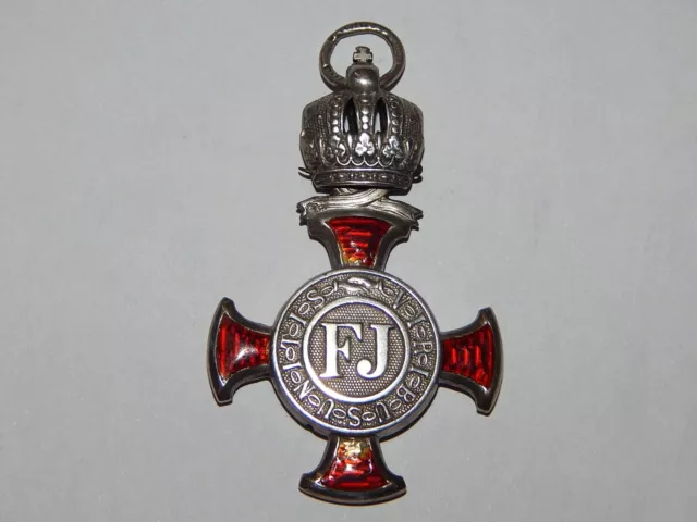 Antikes VERDIENSTKREUZ MIT KRONE 1849 Österreich Silber Emaille