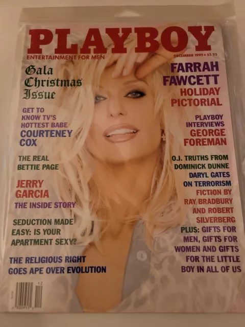 Vintage Playboy Magazine December 1995 Farrah Fawcett Cover Christmas