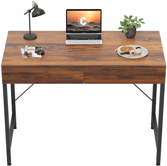 Computer Desk with 2 Storage Drawers, 40 Inch Home Office Writing Desk, Study Ta