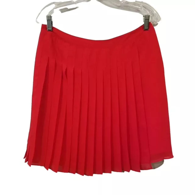 Armani Exchange AX Women Skirt Red Pleated Lined mini above knee size 6 new