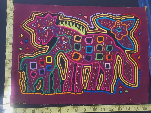Panama Kuna Mola Folk Art Reverse Applique Embroidery Quilted 1921