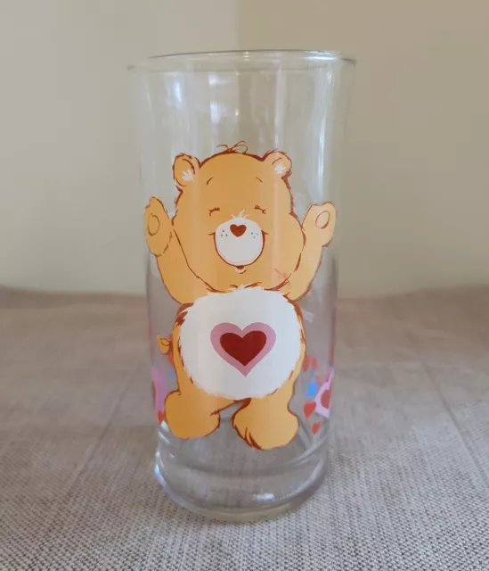 Vintage Care Bears Tenderheart Bear Pizza Hut Glass Limited Edition 1983 EUC