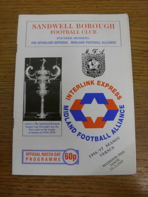 22/03/1997 Sandwell Borough v Bridgnorth Town  . Thanks for viewing this item of