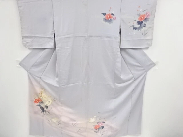 45616# Japanese Kimono / Antique Kimono / Embroidery / Bird & Floral Plants