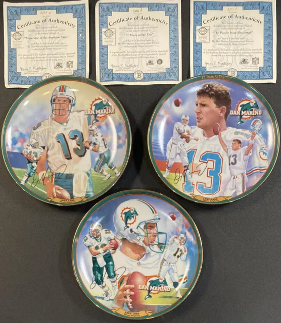 Dan Marino Collectible Plates 3 Coa Bradford Exchange Superstar Sunshine State