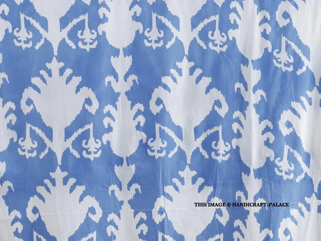 Indien 4.6m Tissu Coton Robe Matériel Sanganeri Imprimé Floral Main