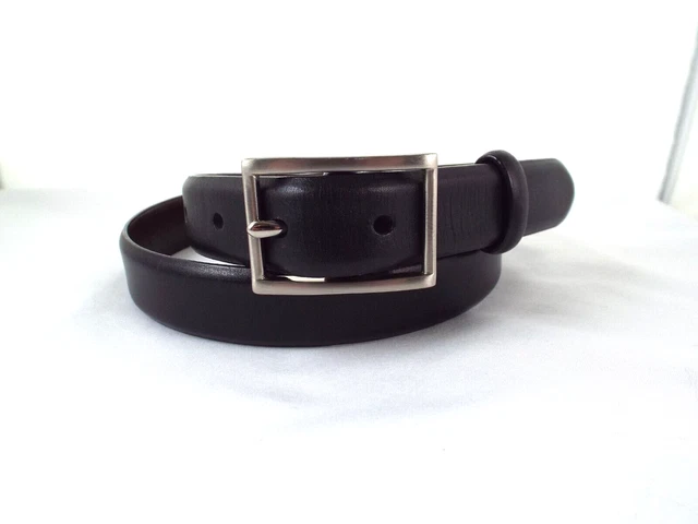 EUC VTG Coach #8568 Women's Handmade Smooth Black Leather 7/8" Belt Sz M Italy