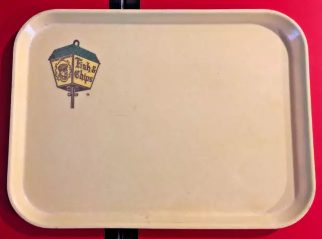Arthur Treacher's Fish & Chips Yellow Serving Tray VGC logo and tray