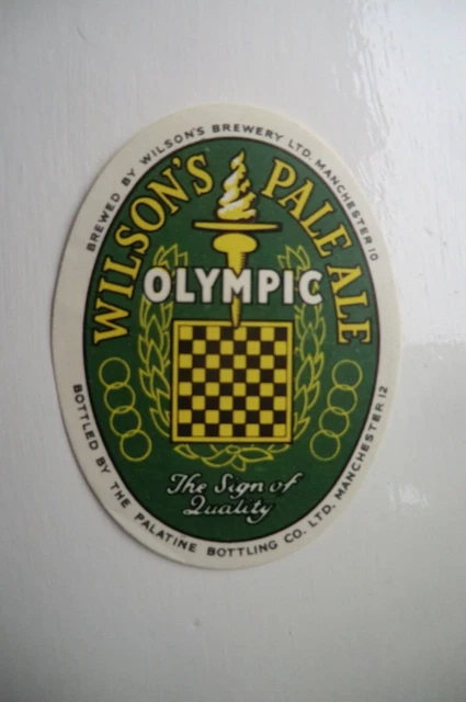 Mint Wilson's Manchester Olympic Pale Ale Brewery Beer Bottle Label