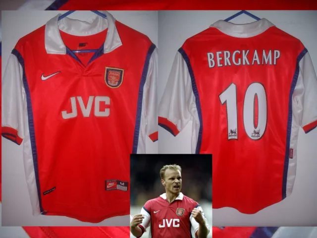 Arsenal Nike Bergkamp JVC 32" Medium Boys Girls Football Soccer Jersey Shirt Top