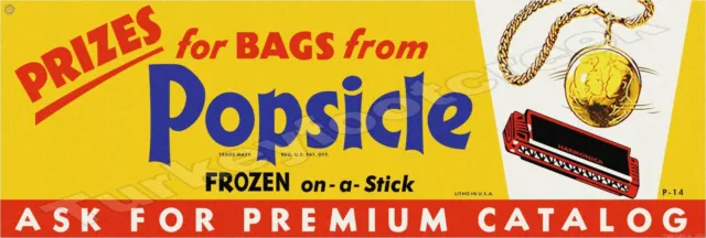 Popsicle Frozen On A Stick 8" x 24" Metal Sign