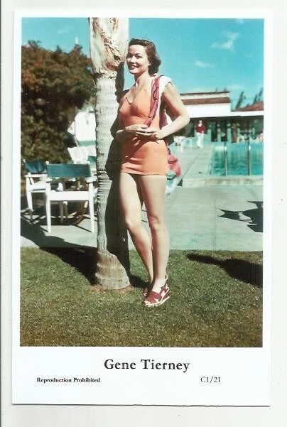(Bx31) Gene Tierney Swiftsure Photo Postcard (C1/21) Filmstar Pin Up Glamor