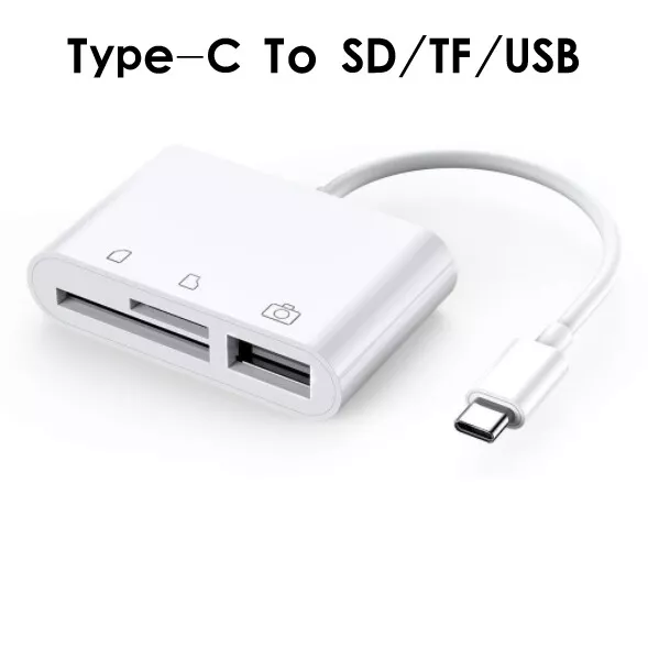 Type-C to SD/TF Card Camera Reader Adapter For Tablet iPad Laptop Huawei Macbook