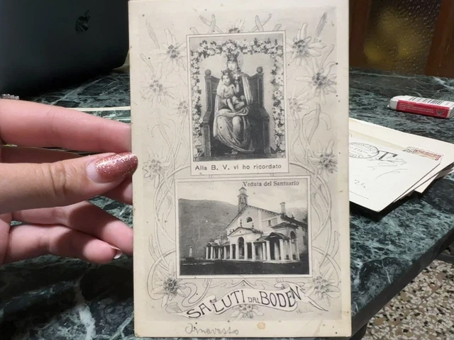 Cartolina Saliti Dal Boden Vedita Santuario Viaggiata 1928 Bg