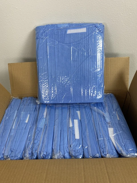 XL Welmed Procedure Gown 9100-210XL   AAMI 2 Blue/Knit Cuff 100 Count/Full Case
