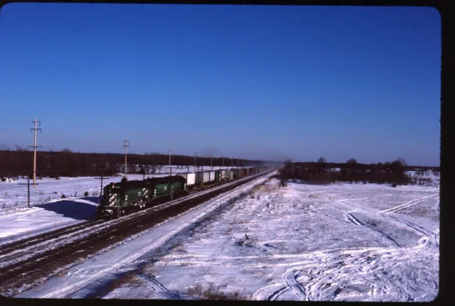Original Rail Slide - BN Burlington Northern 7816+ Elk River MN 12-29-1985